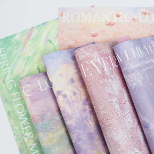 油画风花束包装纸西西里熙梦花园牛皮纸包花纸艺术纸牛皮纸包花纸