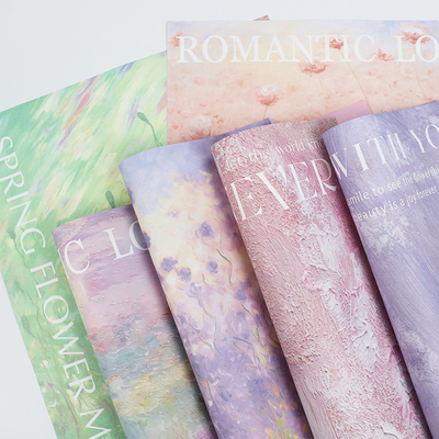 油画风花束包装纸西西里熙梦花园牛皮纸包花纸艺术纸牛皮纸包花纸