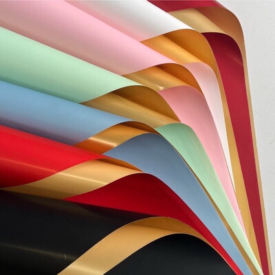 双色鎏金纸开业欧雅纸花束鲜花包装纸双面金色包花纸流金纸留金纸