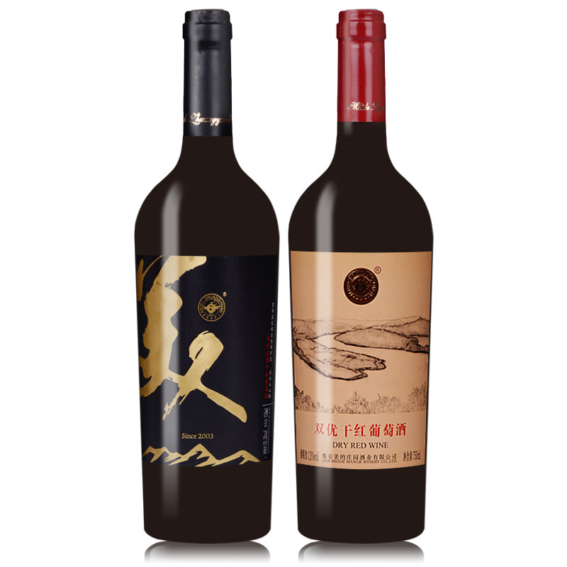 美的庄园双优since2003国产干红葡萄酒集安鸭绿江河谷产区