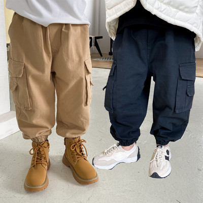 加绒工装口袋裤保暖银狐绒长裤子