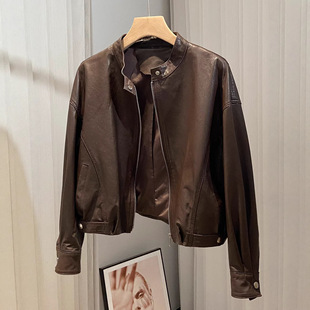 今年流行特惠2026春秋新款 外套皮夹克 海宁真皮皮衣绵羊皮女短款