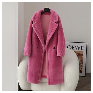 今年流行特惠2025新款泰迪大衣中长款羊剪绒毛毛外套颗粒羊羔毛皮