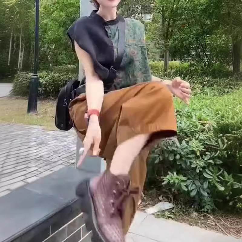 高端品牌243132024夏季新款时尚印花拼接上衣休闲哈伦裤显瘦女