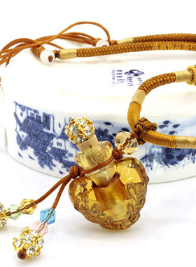 琉璃精油瓶心形香薰礼物挂件吊坠