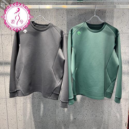 DESCENTE迪桑特2026早春男士圆领运动休闲薄绒针织卫衣D6131THT53