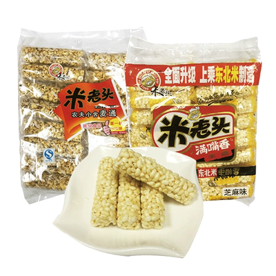 米老头米通麦通387g谷物零食麦棒童年怀旧休闲食品米棒爆米花酥