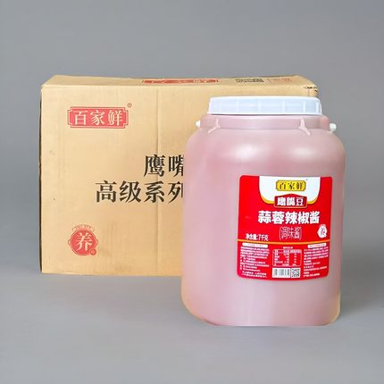 百家鲜蒜蓉辣椒酱7kgX2桶/箱拌饭酱拌面辣酱微辣麻辣烫牛杂