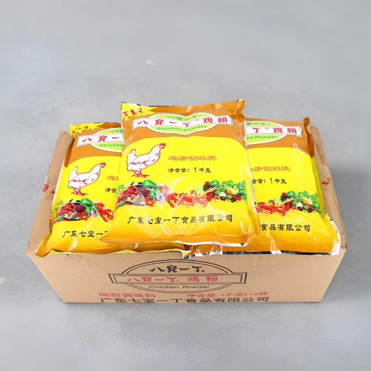 八寶一丁雞粉1KGX10袋/箱雞精味精潮汕沙鍋粥火鍋麻辣燙-廣東包郵
