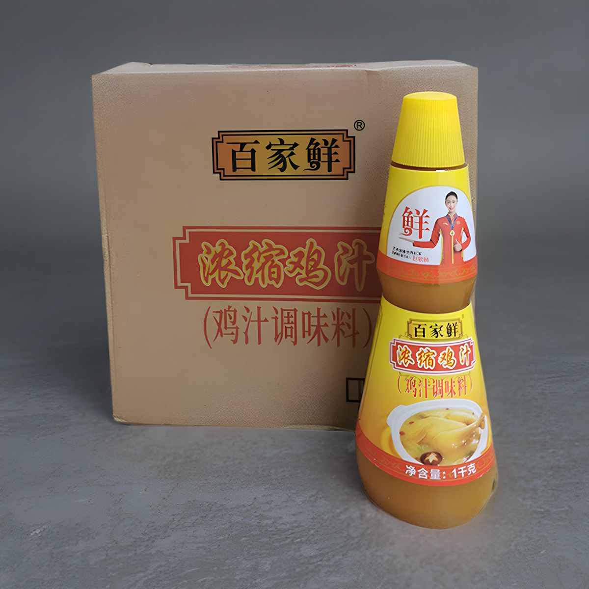 百家鲜浓缩鸡汁商用鸡精味精汁高汤鲜酱汁1kgX6整箱凉拌炒菜增鲜