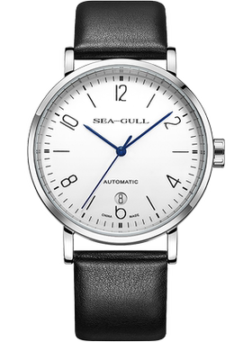 Seagull海鸥手表男士超薄自动机械表情侣表包豪斯风6091