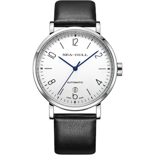 Seagull海鸥手表男士 超薄自动机械表情侣表包豪斯风6091