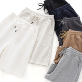 新疆精梳棉330G重磅休闲短裤 子 宽松沙滩五分裤 男夏季 纯色运动卫裤