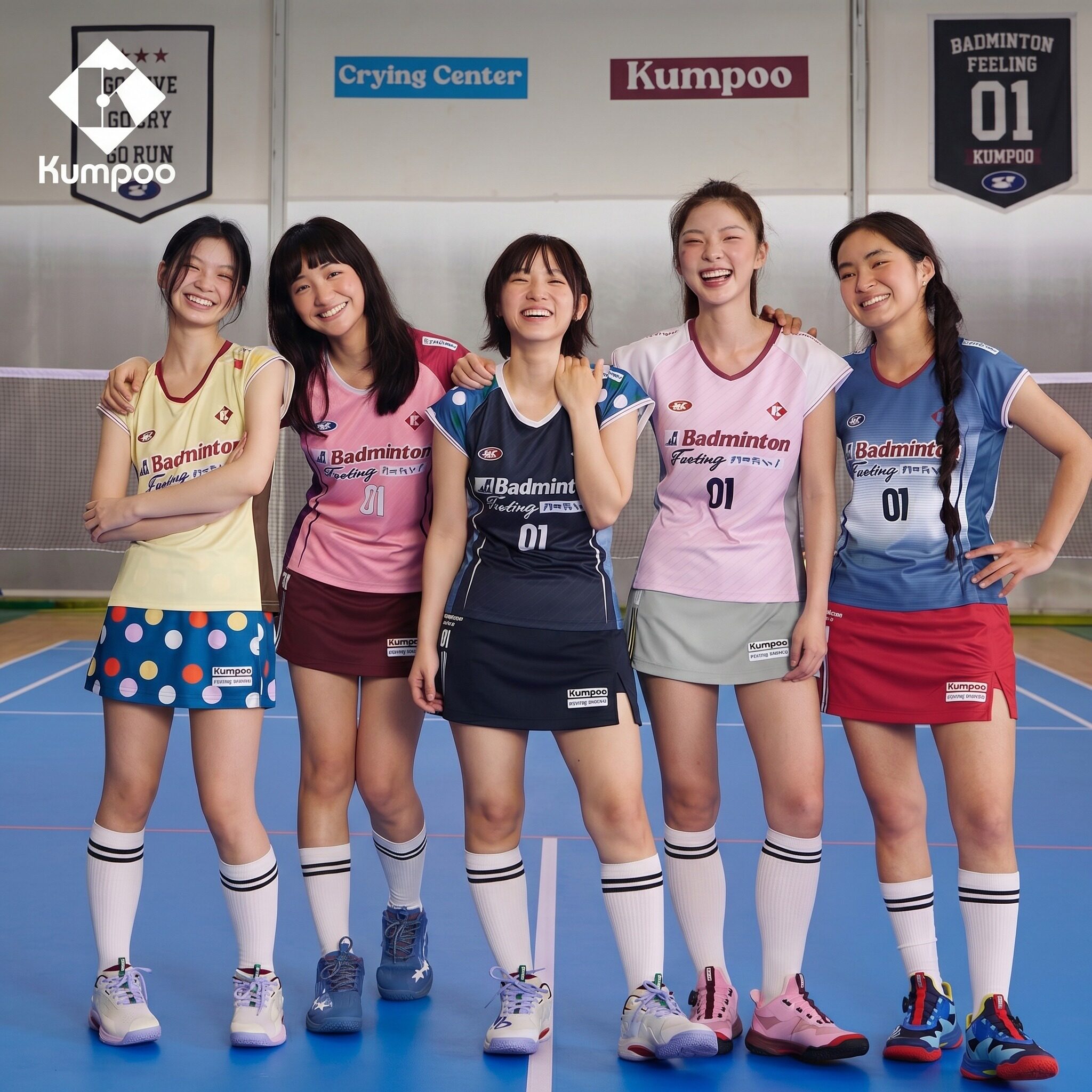 薰风哭喊中心联名款羽毛球服套装女运动短裙显瘦包裙A字裙女短袖