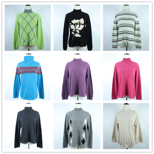 保暖毛衣山羊绒cashmere开司米 中领女装 C58外贸日单羊绒衫 女长袖