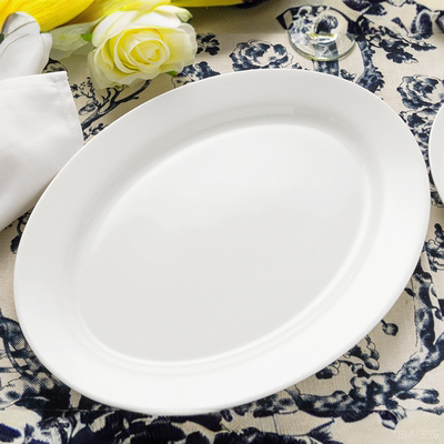 隆达骨瓷鱼盘45%骨质瓷纯白餐具