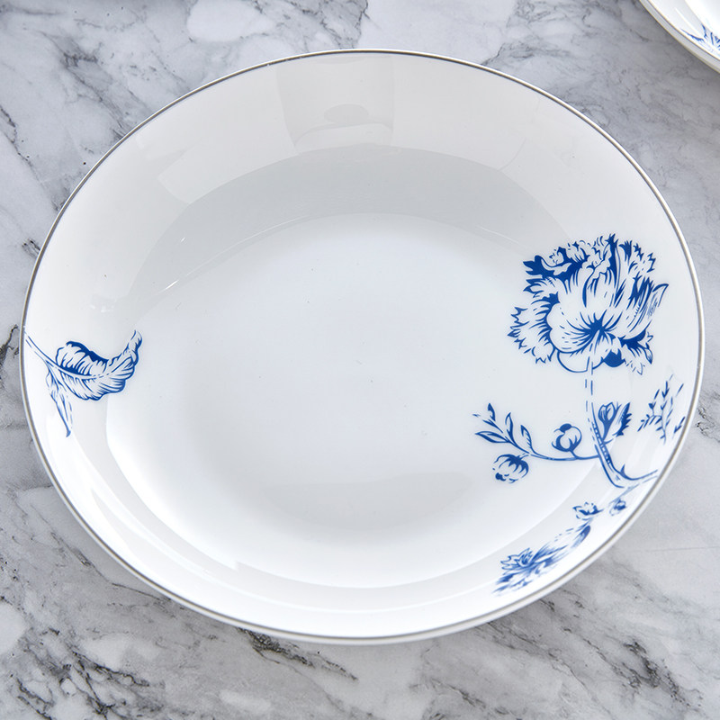 隆达骨瓷餐具碗盘子盘子家用时尚 餐盘简约陶瓷汤盘雅韵 深口盘子,餐饮具,盘,淘宝优惠券,粉丝福利购,淘宝优惠卷