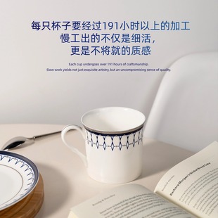 隆达骨瓷送礼咖啡杯子高级感轻奢高颜值简格杯子家用喝水陶瓷杯