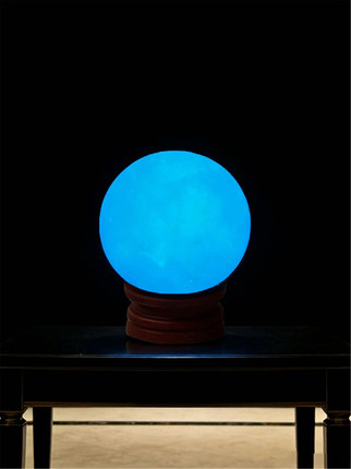 Natural White Marble Luminous Stone Feng Shui Ball Ornament for Living Room, Entrance Hall, Office Desk, Wealth-Attracting Decoration Gift