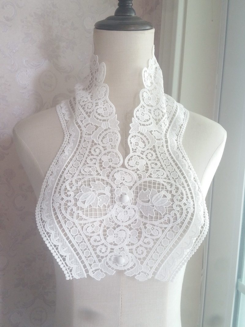 欧式宫廷精致蕾丝花边大号衣领优雅赫本风多用披肩围领护颈假领子