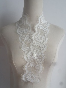 甜美网纱温柔睫毛领口花边精致婉约金线刺绣蕾丝内搭装 饰V领假领