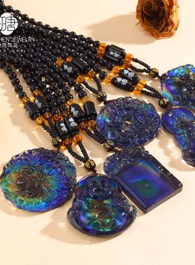 感温变色无事牌项链男女观音佛