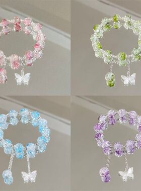 新款森系蝴蝶爆花手链女小众设计