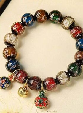 北京同款香灰琉璃手串瓷珠正品