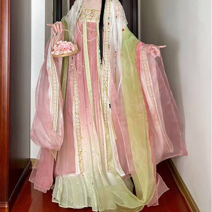 【小公主】唐朝汉服女成人唐风齐胸双层大袖衫绣花春秋国风套装秋