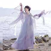 春不晚 国风唐制诃子裙汉服日常女仙气破袖 大袖 原创 衫 刺绣春夏