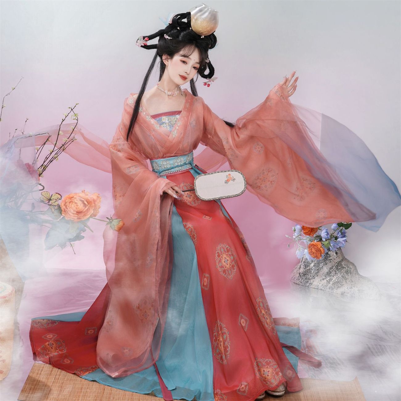碧绯魏晋风汉服套装春秋显瘦