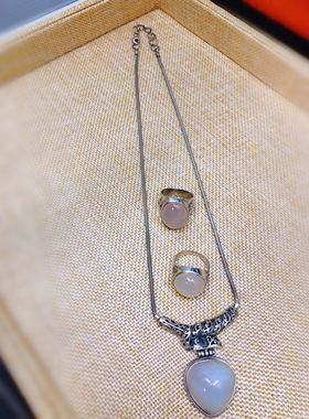 尼泊尔天然纯银爱心戒指包邮