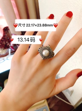 尼泊尔进口珍珠戒指手工银超级重工高端925纯银时尚复古款