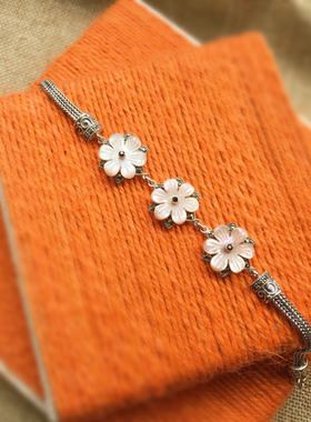 泰银天然粉色生日礼物手链