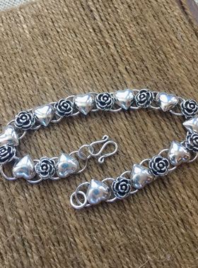 泰银玫瑰爱心生日礼物手链