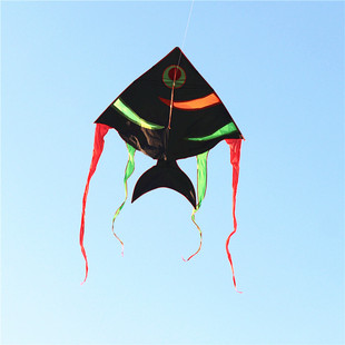 新款大燕鱼风筝长尾燕鱼潍坊风筝黑红燕鱼风筝线轮老板鱼风筝