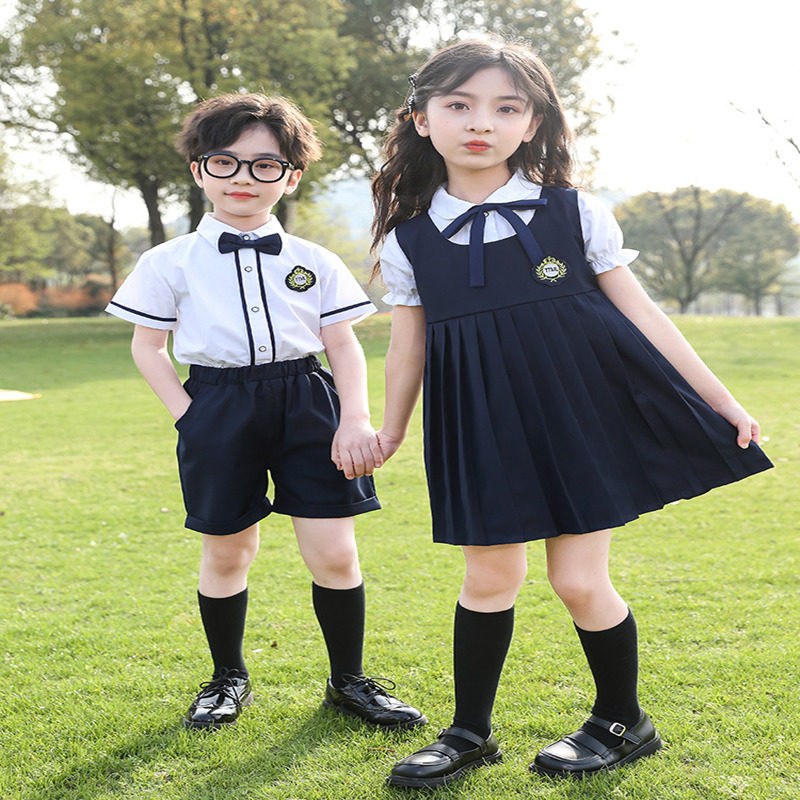 幼儿园园服夏装英伦学院风儿童班服小学生校服套装夏季短袖毕业照