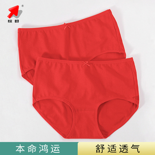 舒适透气亲肤大红小平角内裤 惊呀女士鸿运内裤 结婚本命年喜庆内裤