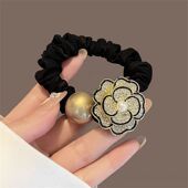 时尚 高级新款 珍珠发绳水钻大肠发圈头发气质皮筋马尾头绳丸子头饰