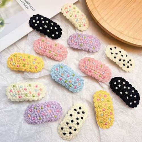 韩系毛线针织bb夹可爱少女心