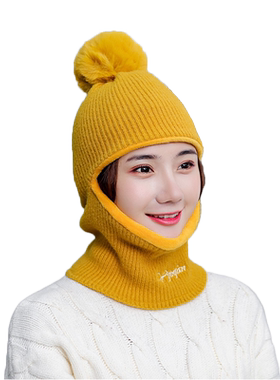 女冬天保暖毛线帽护耳针织帽帽子