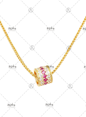 小众设计红色锆石路路通轻奢气质项链