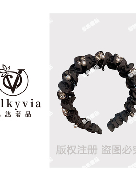 高级感水钻珠珠麻花辫发箍 12867