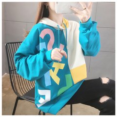 Real shot cotton polyester large stitched long sleeve Korean Mini sweater