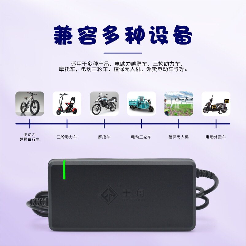 锂电池充电器48v60v72v5a8a电动车充电器三元铁锂电池智能通用