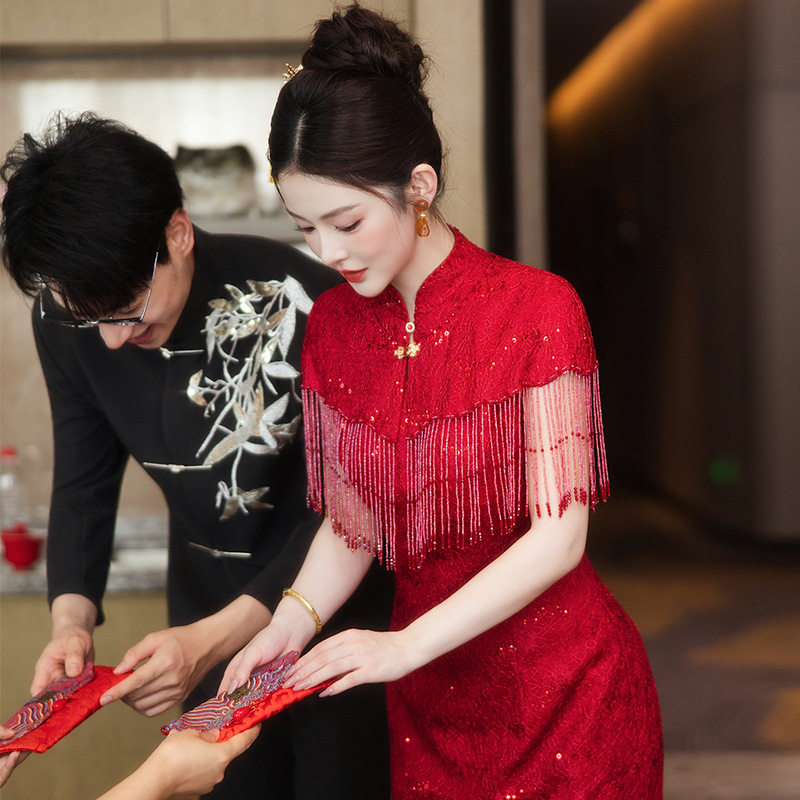 新中式旗袍秀禾服婚服2025年秋季新款结婚订婚回门婚礼服新娘