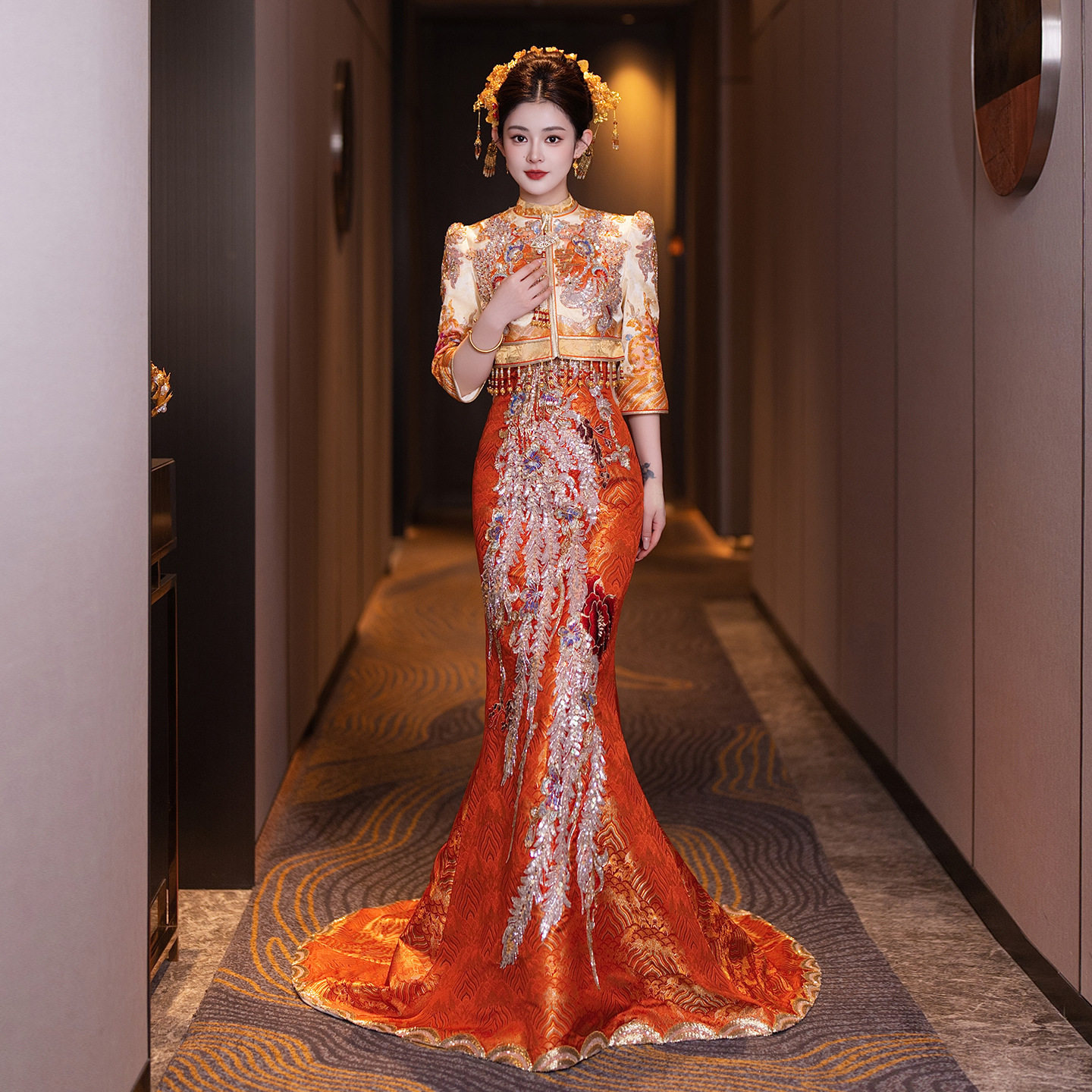 龙凤褂2026新款春季秀禾服新娘结婚褂皇中式婚纱重工修身敬酒服裙
