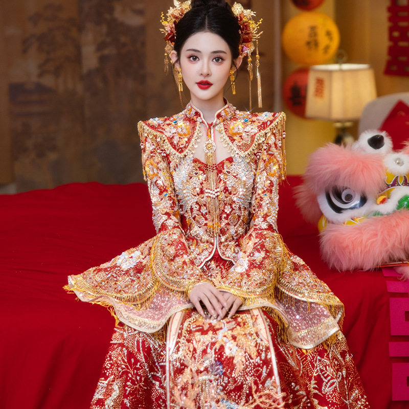 微笑新娘秀禾服婚服2025新款中式新娘服出阁龙凤褂嫁衣中国风春季