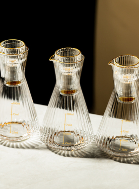 创意带刻度白酒分酒器可叠一杯一壶白酒杯套装家用玻璃洋酒分酒壶