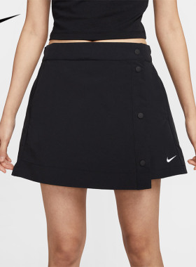 Nike耐克女子25年夏季新款纯色测排扣简约裙裤休闲梭织短裤HM6980